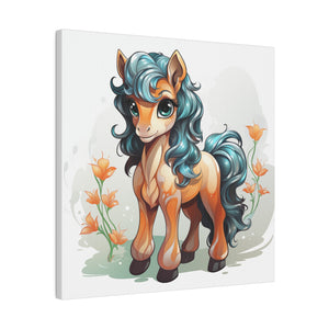 Happy Pony Wall Art | Square Matte Canvas