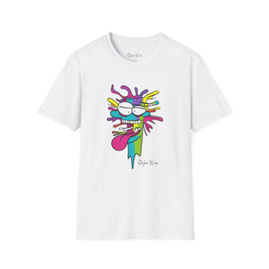 Neon Funny Face Pop Art | Unisex Softstyle T-Shirt