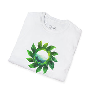 Leaves & Mountains Art | Unisex Softstyle T-Shirt