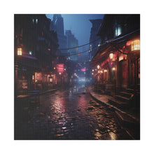 Load image into Gallery viewer, City Alley at Night Wall Art | Matte Canvas