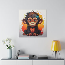 Load image into Gallery viewer, Baby Monkey Wall Art | Square Matte Canvas