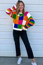 Load image into Gallery viewer, Color Block Round Neck Long Sleeve Sweater