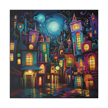 Load image into Gallery viewer, Neon Town Wall Art | Square Matte Canvas