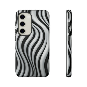 Funky Lines Black and White | iPhone, Samsung Galaxy, and Google Pixel Tough Cases