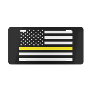 Yellow Stripe American Flag Vanity Plate