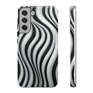 Funky Lines Black and White | iPhone, Samsung Galaxy, and Google Pixel Tough Cases