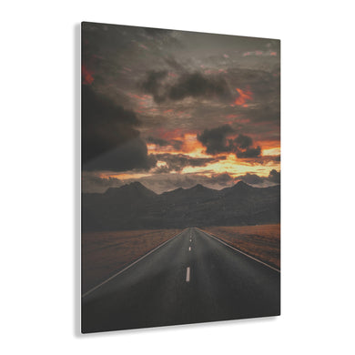 Desert Highway at Sunset Acrylic Prints