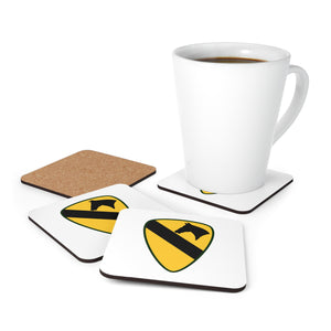U.S. Army 1st Cavalry Division Patch Corkwood Coaster Set