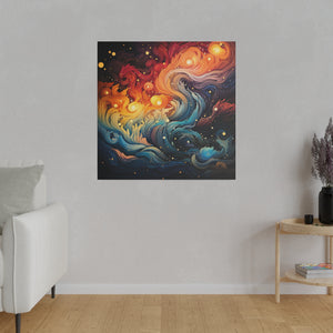 Fiery Swirls Wall Art | Square Matte Canvas