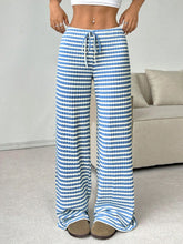 Load image into Gallery viewer, Tied Striped Wide Leg Pants