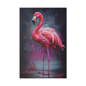 Flamingo Nights | Vertical Matte Canvas