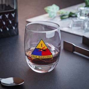 U.S. Army 1st Armored Patch Whiskey Glass