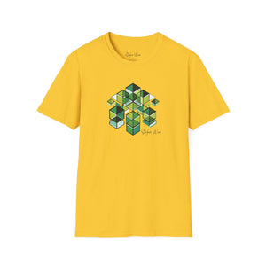 Green Cube Abstract Art | Unisex Softstyle T-Shirt