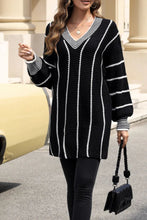 Load image into Gallery viewer, Striped V-Neck Long Sleeve Sweater