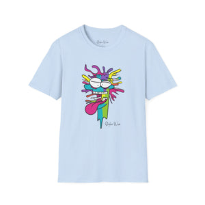 Neon Funny Face Pop Art | Unisex Softstyle T-Shirt