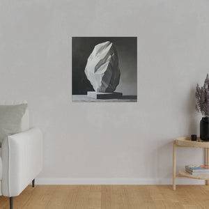 Stone Sculpture Modern Wall Art | Square Matte Canvas