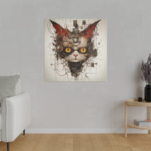 Load image into Gallery viewer, Abstract Steampunk Cat Wall Art | Square Matte Canvas