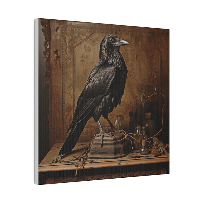 Raven on s Writing Desk Wall Art | Square Matte Canvas