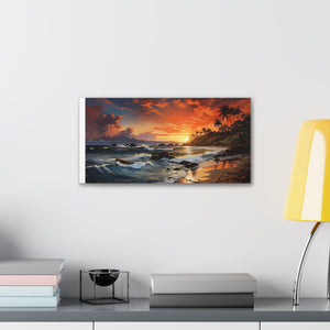 Sunset Beach - Horizontal Canvas Gallery Wraps