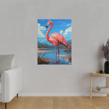 Load image into Gallery viewer, Pink Flamingo on the Beach | Vertical Matte Canvas