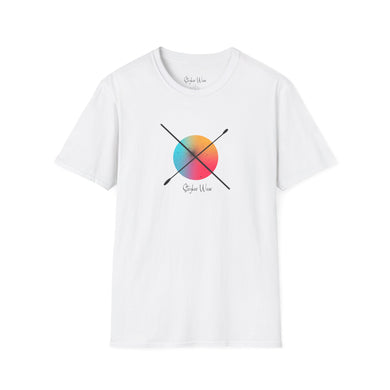 Minimalist Circle & Black Lines Art | Unisex Softstyle T-Shirt