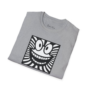 Black & White Happy Pop Art | Unisex Softstyle T-Shirt