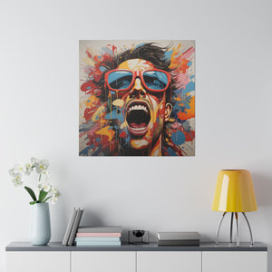 Man Yelling  Pop Wall Art | Square Matte Canvas