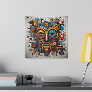 Abstract Colorful Tribal Wall Art | Square Matte Canvas