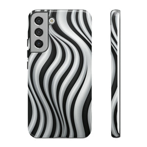 Funky Lines Black and White | iPhone, Samsung Galaxy, and Google Pixel Tough Cases