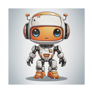 Cute Robot Wall Art | Square Matte Canvas