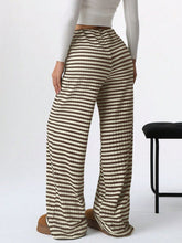 Load image into Gallery viewer, Tied Striped Wide Leg Pants