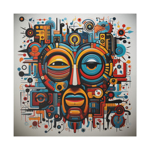 Abstract Colorful Tribal Wall Art | Square Matte Canvas