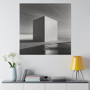 Abstract Black & White Wall Art | Square Matte Canvas