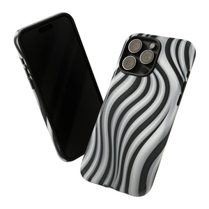 Funky Lines Black and White | iPhone, Samsung Galaxy, and Google Pixel Tough Cases