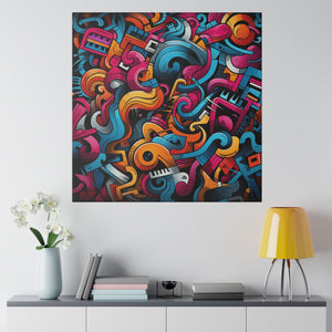 Funky Doodles Wall Art | Square Matte Canvas