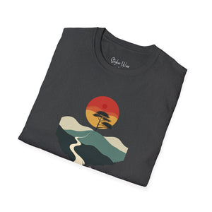 Sunset on the Savanna Minimalist Art | Unisex Softstyle T-Shirt