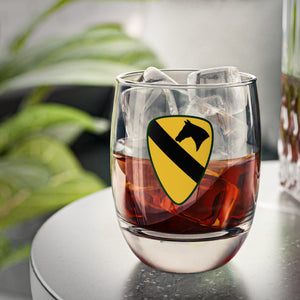 U.S. Army 1st Cavalry Division Patch Whiskey Glass
