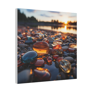 Pebbles on the Beach Wall Art | Matte Canvas