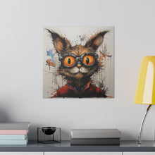 Load image into Gallery viewer, Funky Professor Cat Wall Art | Square Matte Canvas