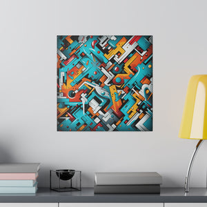 Retro Abstract Wall Art | Square Matte Canvas