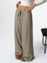 Load image into Gallery viewer, Tied Striped Wide Leg Pants