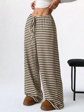 Load image into Gallery viewer, Tied Striped Wide Leg Pants