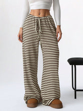 Load image into Gallery viewer, Tied Striped Wide Leg Pants