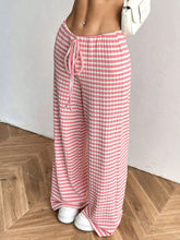 Load image into Gallery viewer, Tied Striped Wide Leg Pants