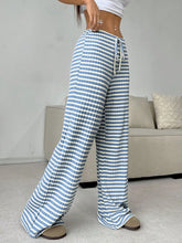 Load image into Gallery viewer, Tied Striped Wide Leg Pants