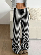 Load image into Gallery viewer, Tied Striped Wide Leg Pants