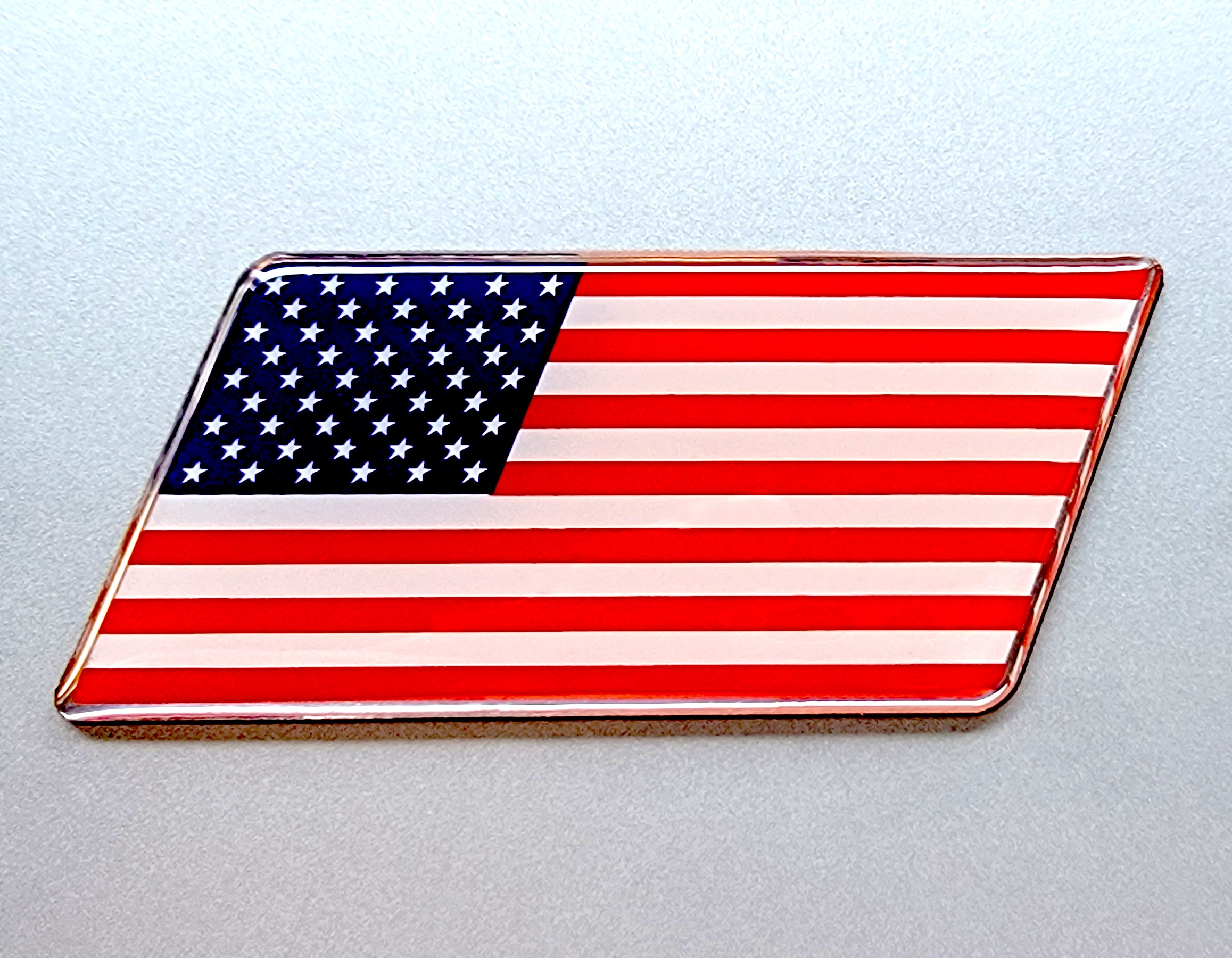 Cornice Per Targa Elektroplate Con Bandiera USA 3D – Interamente In Metallo Cromato, Colori Protetti UV, Effetto Tridimensionale, Per Auto E Moto (USA-LPF)