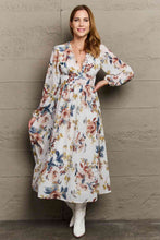 Load image into Gallery viewer, OneTheLand Good Day Chiffon Floral Midi Dress